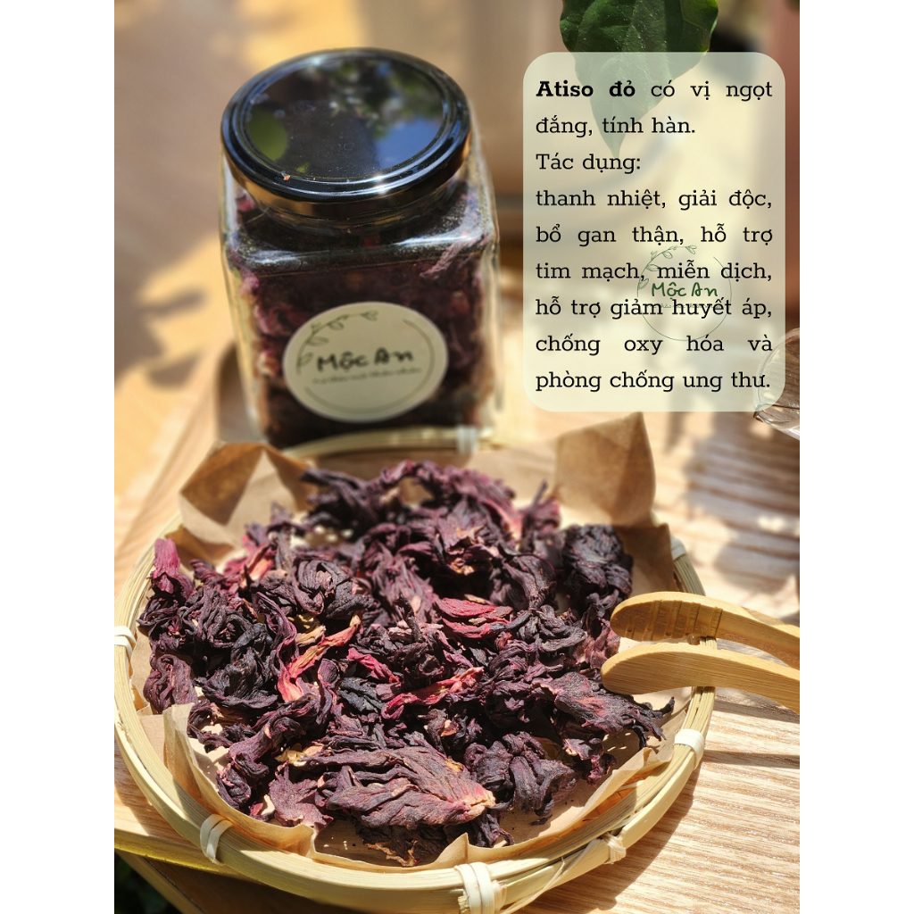 🌺 Trà atiso đỏ (Hibiscus, Bụp giấm, Lạc thần, Hồng đài) đựng túi giấy 100gr-500gr [Trà thảo mộc - Mộc An]