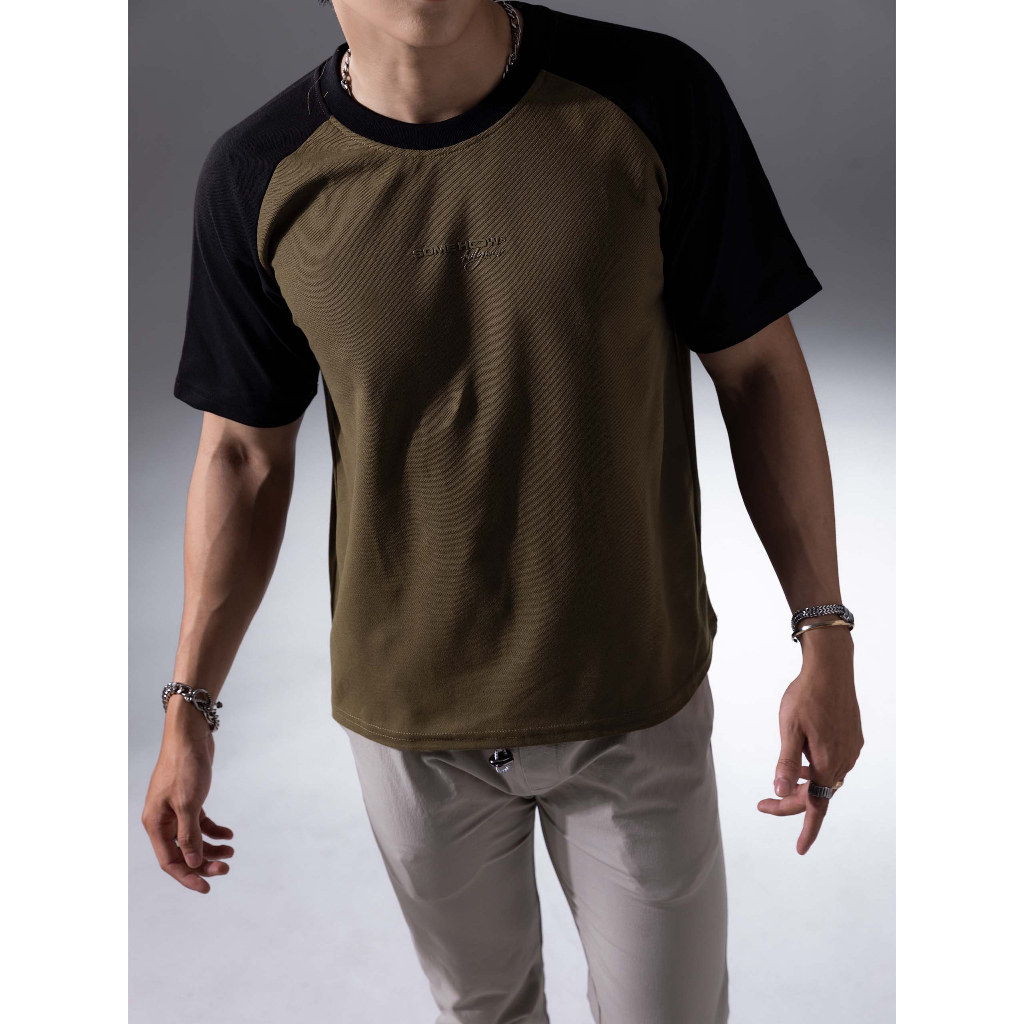 Áo Thun Nam Raglan Blackup, Chất Vải Cá Xấu TC 2 Chiều Thoải Mái, AT0055, SOMEHOW