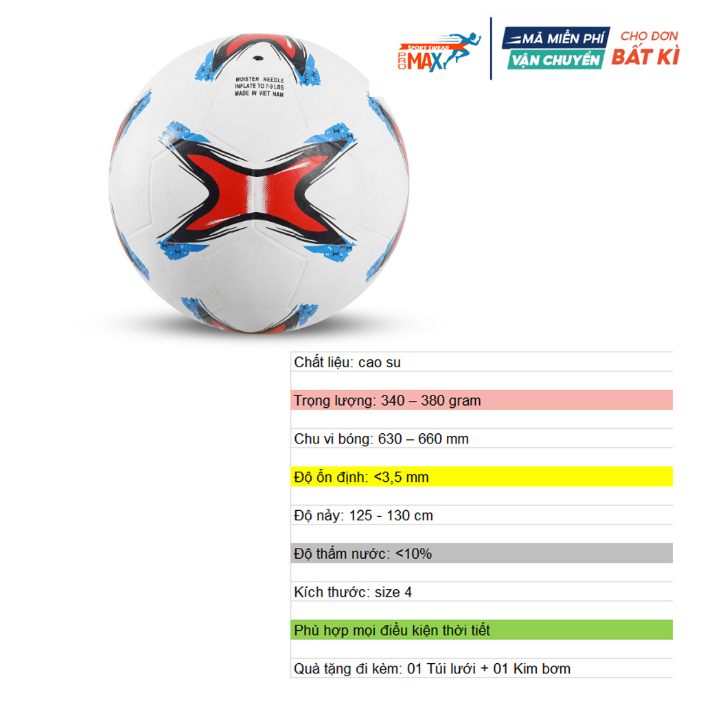 Banh Bóng Đá Prostart Loại Banh Đúc Chất Liệu Cao Su Phù Hợp Cho Trê Em Đá Không Đau Chân Kích Thướt Size Số 3-4-5