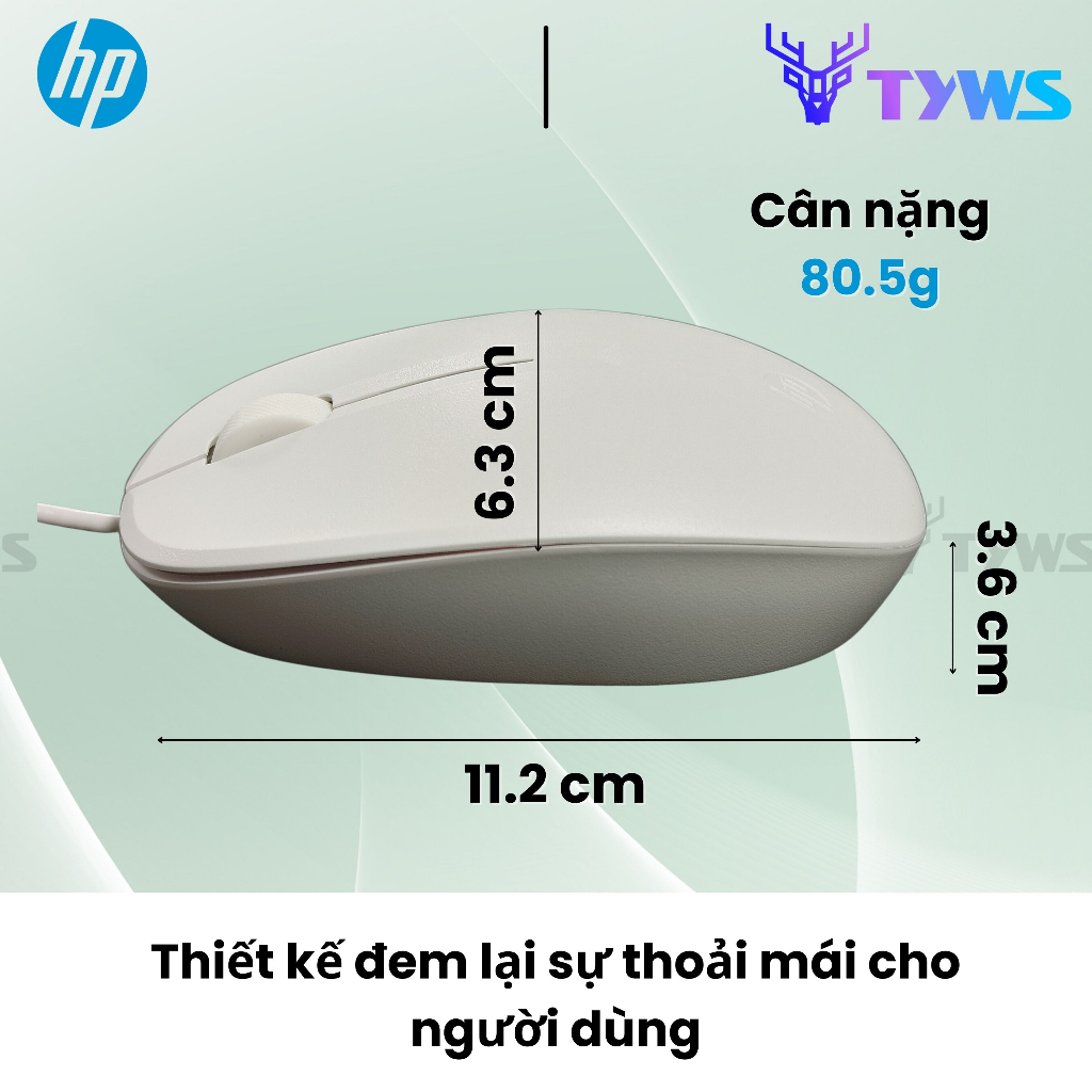 Chuột Có Dây HP 126 White Wired Mouse HP126