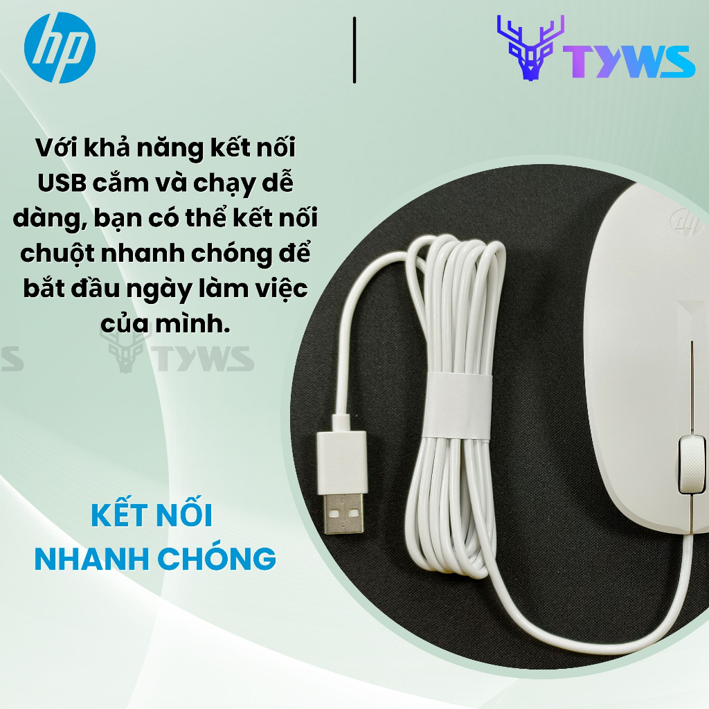 Chuột Có Dây HP 126 White Wired Mouse HP126