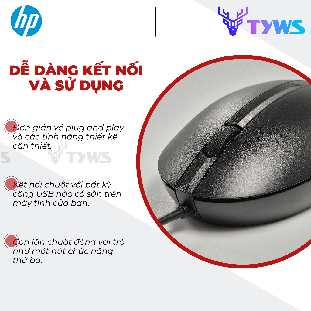 Chuột Có Dây HP USB 320M Wired Desktop Mouse HP320M
