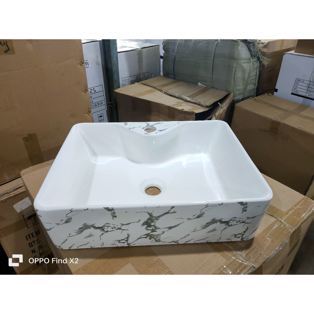 Chậu lavabo Chậu rửa mặt lavabo ĐẶT BÀN ĐÁ,vân mây, không treo tường