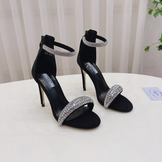 Sandal cao gót nữ quai đá vòm, chất nỉ có khóa sau, gót 9cm