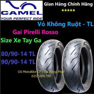 [ Vỏ xe tay ga ] Vỏ Camel Rosso gai Tia sét 80/90-14, 90/90-14 dành cho xe Tay Ga ab, vario, vision,..