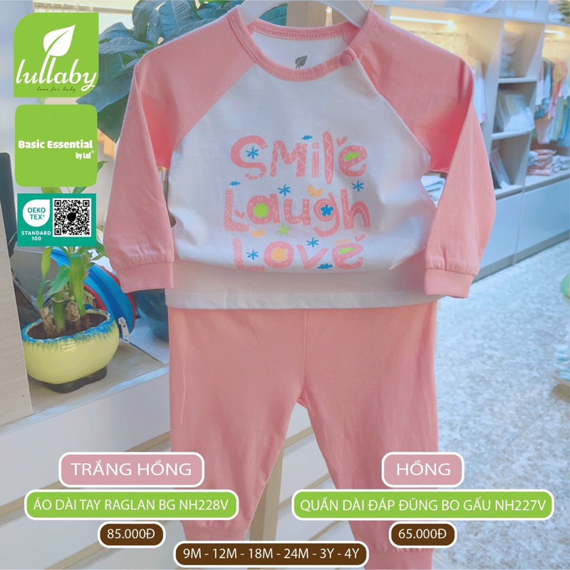 Bộ dài tay raglan in hình Lullaby Bé Gái NH227V-228V  2023