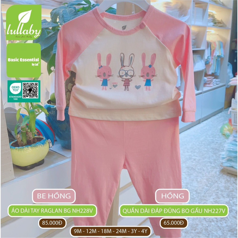Bộ dài tay raglan in hình Lullaby Bé Gái NH227V-228V  2023