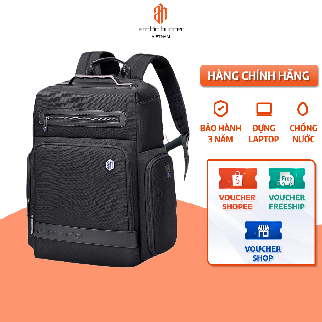 Balo đi học Arctic Hunter B00499 chống thấm nước, chống sốc, đựng vừa laptop 15.6 inch, có ngăn sau mở rộng lớn