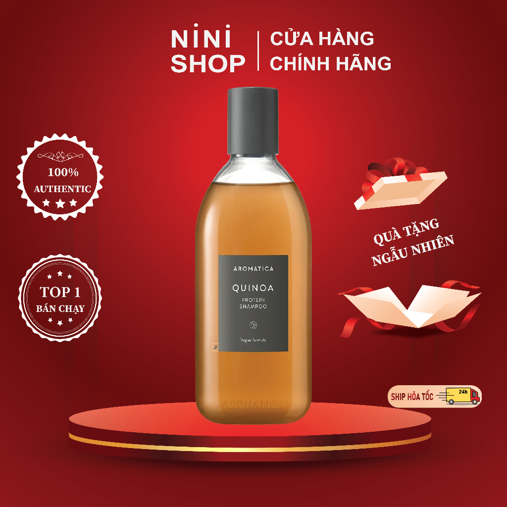 Dầu Gội Phục Hồi Tóc Hư Tổn Aromatica Quinoa Protein Shampoo 400ml - ninishop