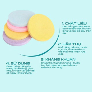 Miếng Mút Rửa Mặt Bọt Biển Dạng Nén( 1 Gói 12 Thanh)