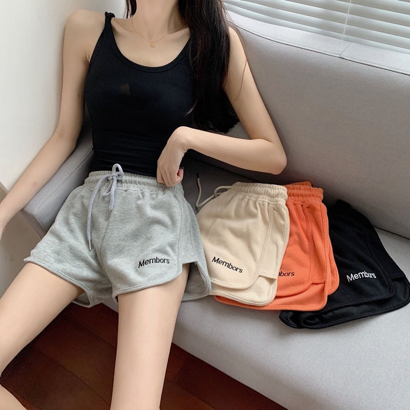Quần Đùi Nữ Thể Thao Tăm Lưng Cao Ống Rộng Màu Pastel Phong Cách Ulzzang Thời Trang 052