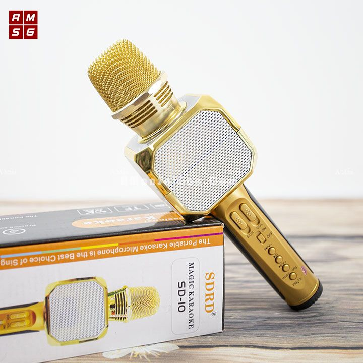 Micro Bluetooth Karaoke kèm loa SD10 - Chất lượng âm thanh hay, Thu Âm Tốt baba_shop02