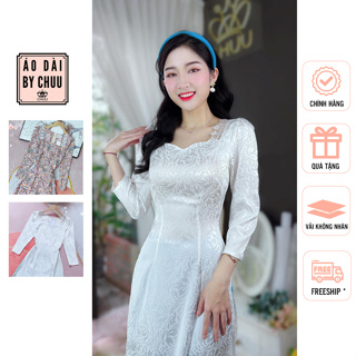 Áo dài cách tân nữ kiểu cổ ren quyến rũ không kèm quần CHUU AD8044
