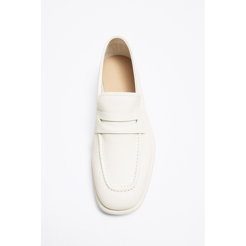 Giày lười da nam màu trắng Zara authentic SOFT PENNY STRAP size 40/42