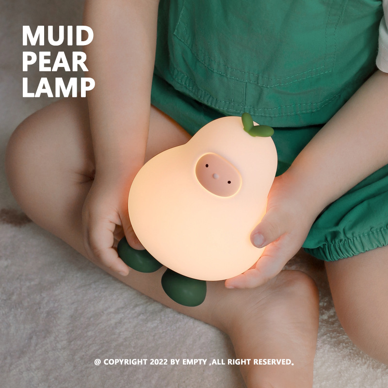 Đèn Silicon Em Lê Đi Giầy Xanh, Đèn Trang Trí Đèn Ngủ Cute Pear Lamp , Dễ thương, Quà tặng, Trang trí phòng
