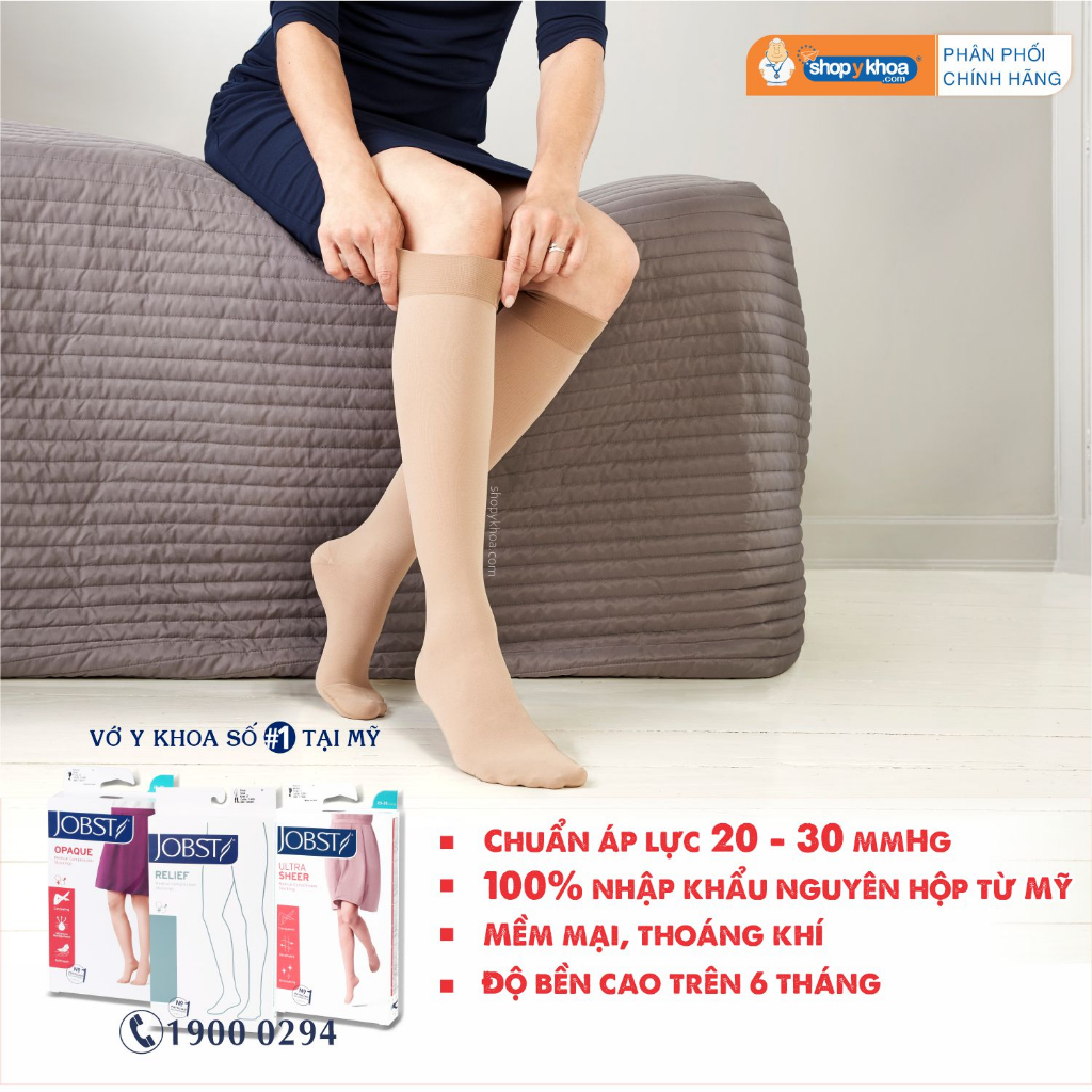 Vớ Cánh - Bàn Tay Phù Bạch Huyết JOBST Bella Lite, Áp Lực Chuẩn 20-30mmHg, Màu Da