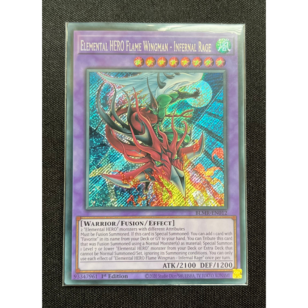 -[BLMR-EN012] Elemental HERO Flame Wingman - Infernal Rage - Secret Rare
