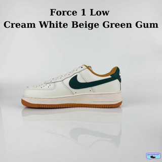 Giày Force 1 Low Cream White Beige Green Gum Giày thể thao chính hãng nam nữ cổ thấp cá tính fullbox
