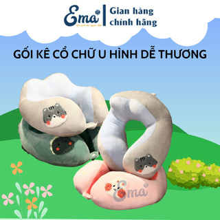 Gối chữ u kê cổ hình thú dễ thương Ema, Gối văn phòng ngủ trưa đa năng cao cấp kích thước 30x30cm