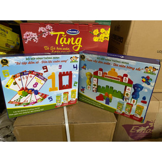 Combo 2 bộ xếp hình thông minh vijago cho bé quà tặng vitadaily