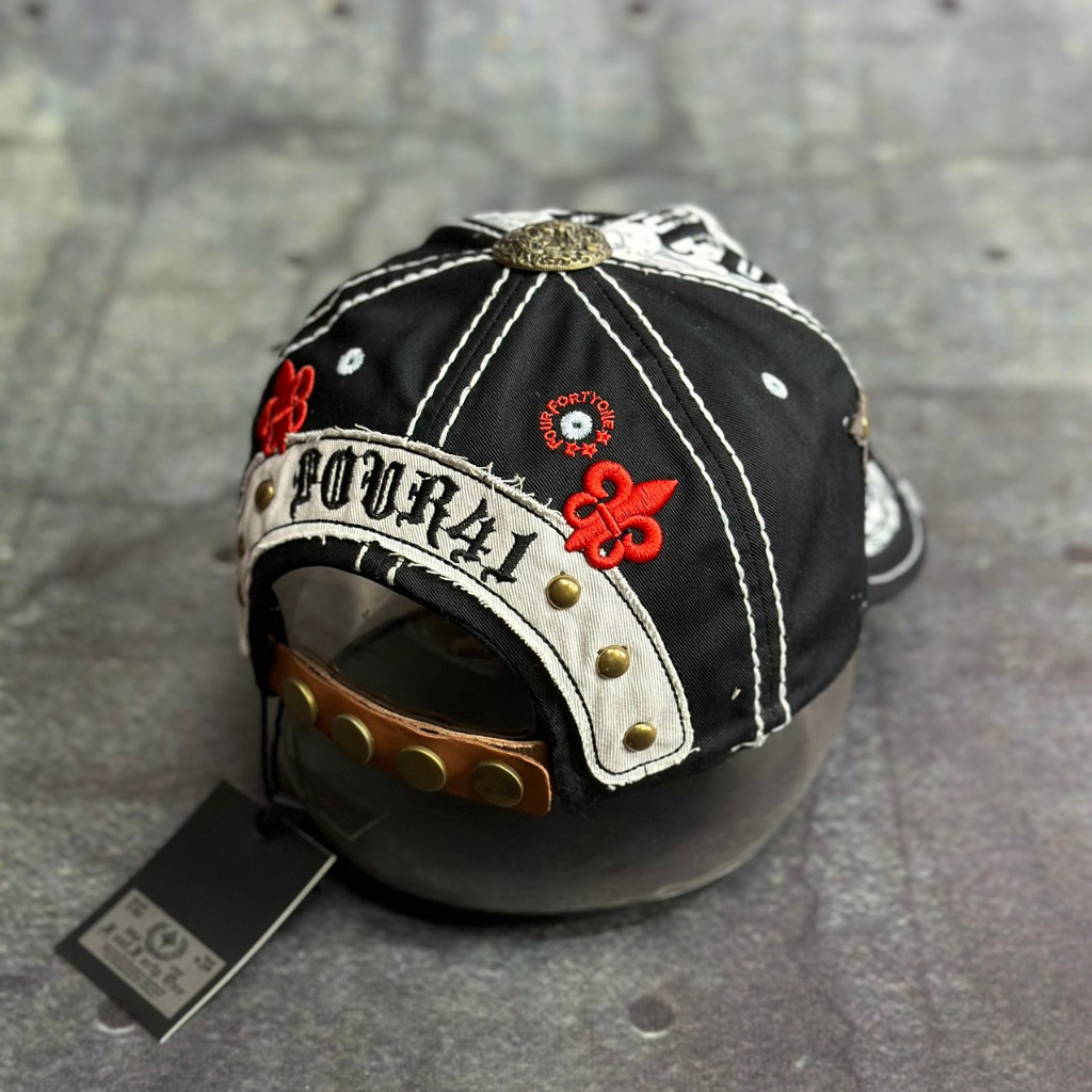 Nón ông địa mũ four 441 cánh chim thêu full