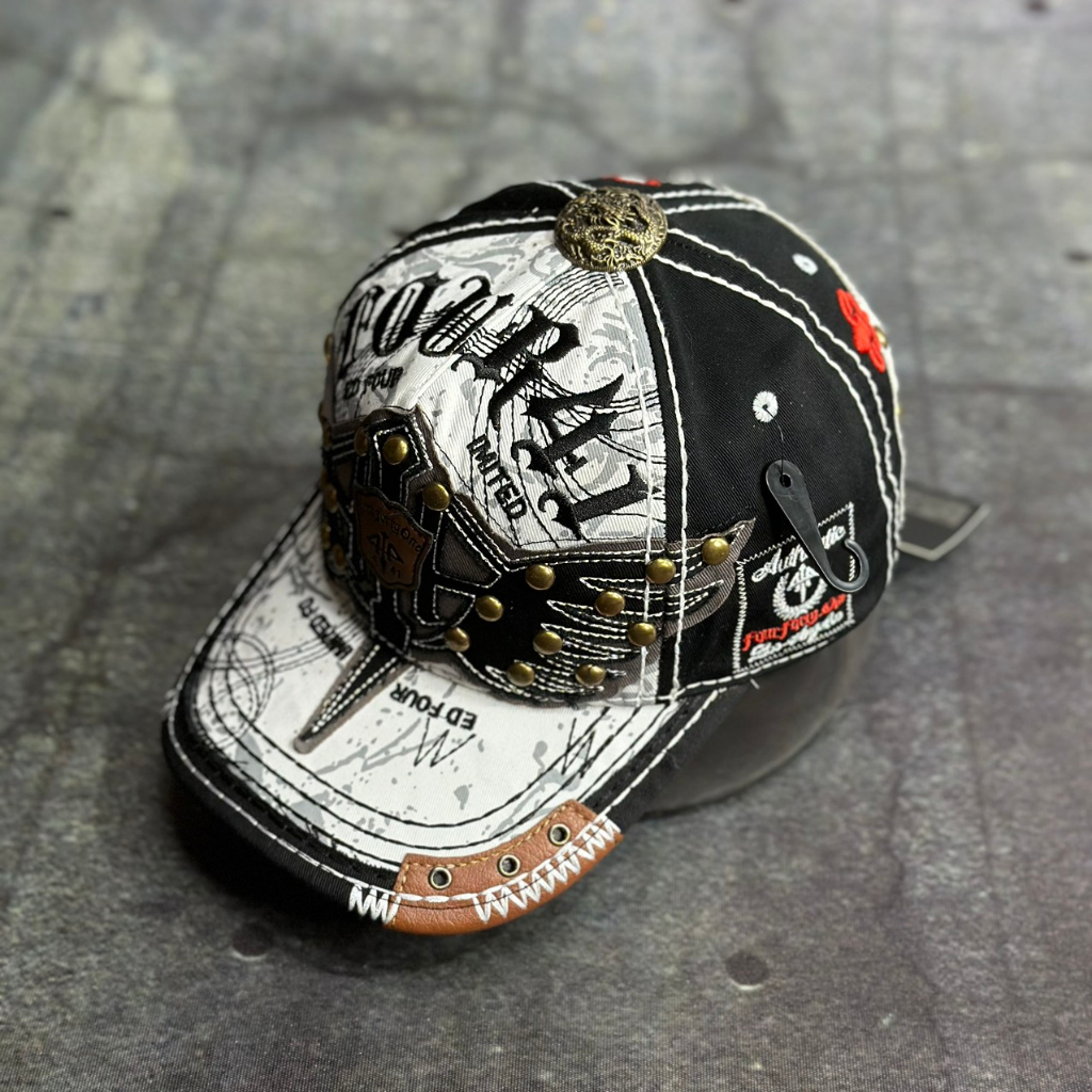 Nón ông địa mũ four 441 cánh chim thêu full