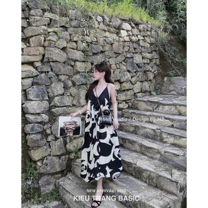 Váy bầu, váy suông maxi 2 dây