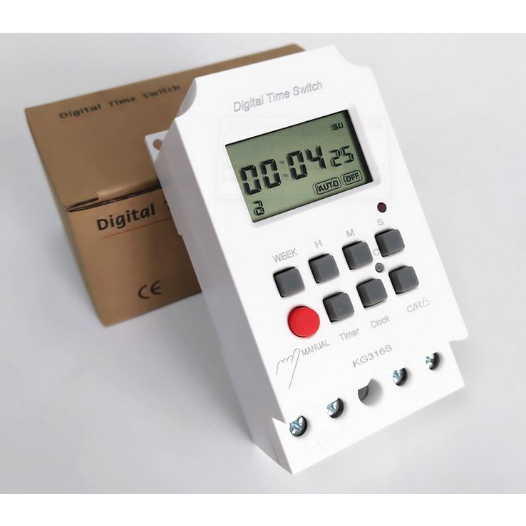 Timer hẹn giờ theo giây tối thiểu 1s 28 chương trình 25A KG316s cong tac hen gio