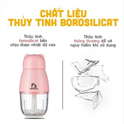 Máy xay chính hãng 6 lưỡi dao Xay đồ ăn dặm Thịt Cá Tôm Hạt Gạo Đá viên Sinh tố Máy đa năng 1 cối thủy tinh BABY DUCKYY