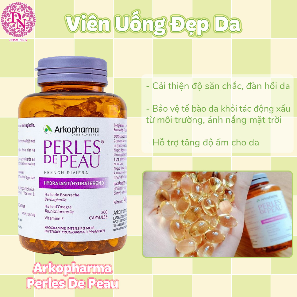 Viên Uống Đẹp Da Arkopharma Perles De Peau 200v