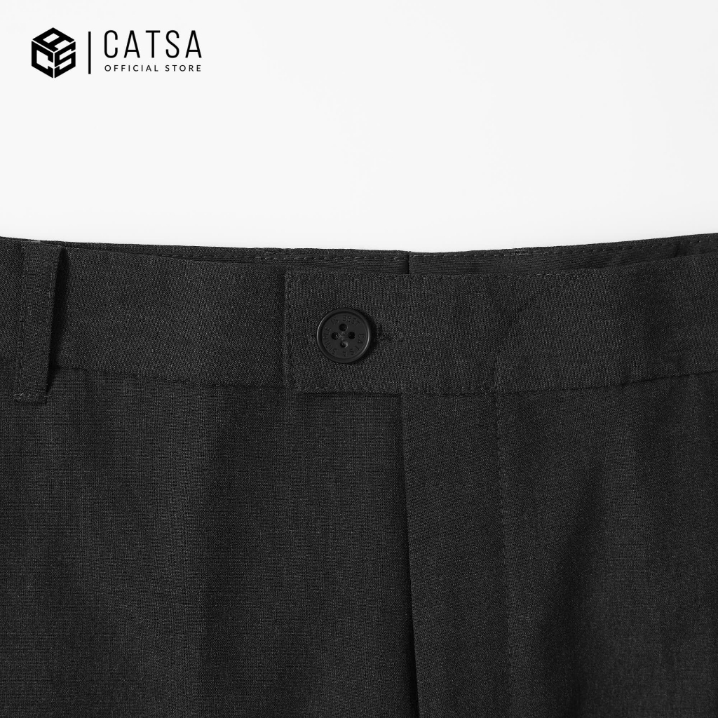 Quần tây nam đen xám dài CATSA chất liệu Khaki cotton thoáng mát đứng form QTD086-087
