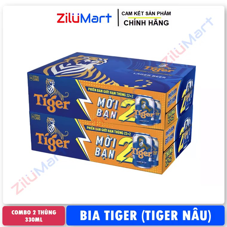 Bia Tiger Phiên Bản Giới Hạn 22+2 (combo 2 thùng) loại 330ml