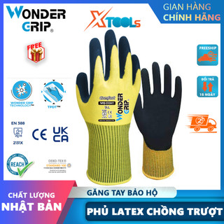 Găng tay bảo hộ lao động WonderGrip WG-310HY găng tay chống trượt phủ latex chống cắt cấp độ 1 linh hoạt cao dễ thao tác