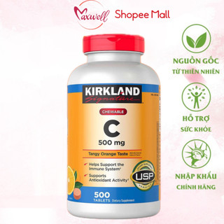Vitamin C giúp tăng sức đề hháng, chống lão hóa Kirkland Signature Vitamin C 500mg Của Mỹ 500 viên Maxwell