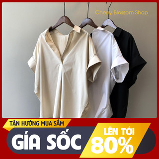 Áo sơ mi công sở nữ lụa, áo sơ mi tay ngắn phong cách phương tây thời trang mùa hè mix đồ siêu đẹp