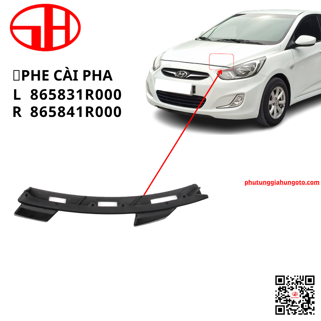 phe cài đèn pha chuyên dụng dành cho xe ô tô ACCENT 2011-2016 chất liệu nhựa siêu bền