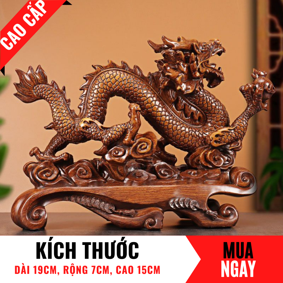 Tượng Rồng Con Giáp May Mắn Trang Trí Phong Thủy Cao 15cm