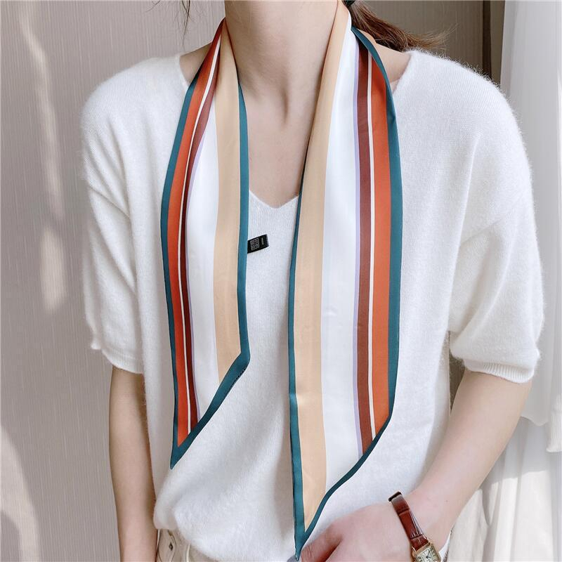 MỚI VỀ Khăn lụa size 9.5x100cm L629 Turban, quàng cổ, quấn túi