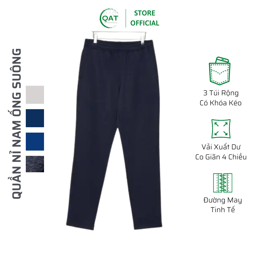 Quần Nỉ Nam Thu Đông Trung Niên - Vải nỉ da cá xuất dư mềm, dày dặn. Quần thun nỉ ống suông. Đổi size 7 ngày