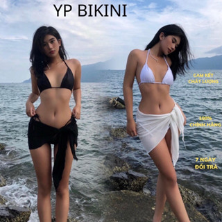 BIKINI set 3 món tam giác basic kèm khăn quấn. HÌNH THẬT