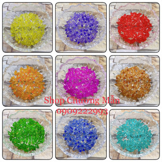100G Chuỗi Hạt Hình Thoi 14mm Pha Lê Nhựa Giá Sỉ