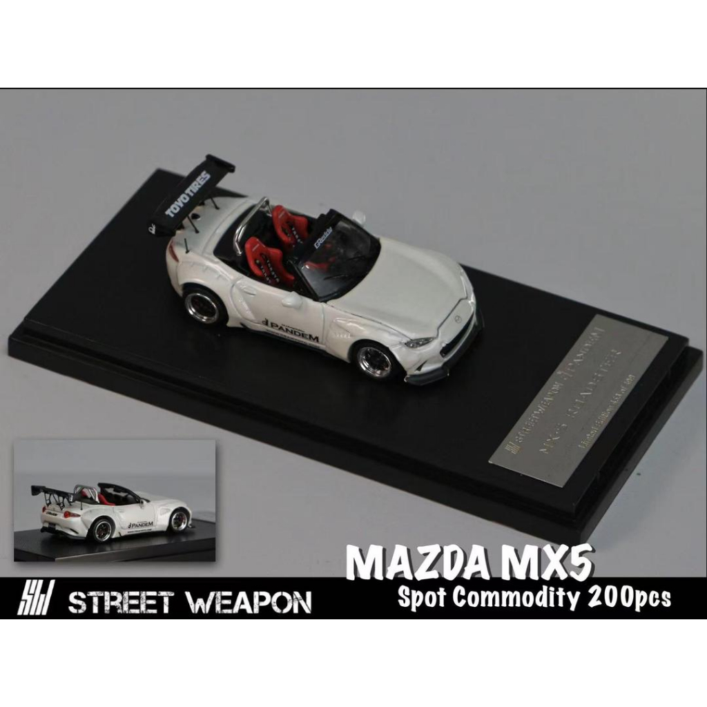 MÔ HÌNH 1:64 STREET WEAPON - Mazda MX-5 Pandem Rocket Bunny Pearl White Color