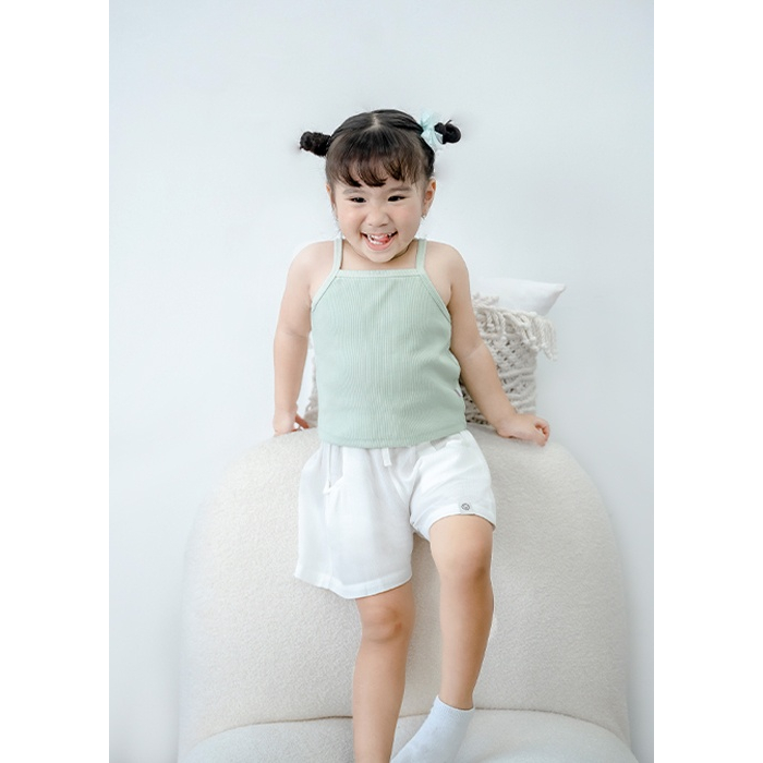 Áo thun gân hai dây bé gái BAA BABY, áo croptop hai dây cho bé từ 4 tuổi - 10 tuổi - B-GK-AT35C-01