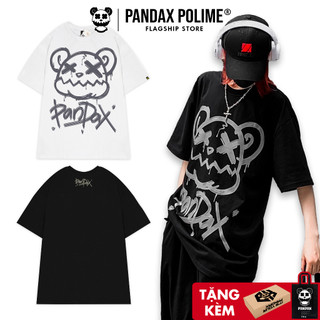 Áo thun nam form rộng local brand Pandax big bear cotton big size chính hãng basic cổ tròn tay lỡ unisex trắng đen