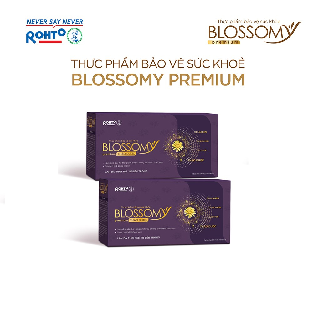 [VB] Bộ 2 hộp Thực phẩm collagen uống hệ thảo dược Rohto Blossomy Premium (hộp 10 chai x 50ml)