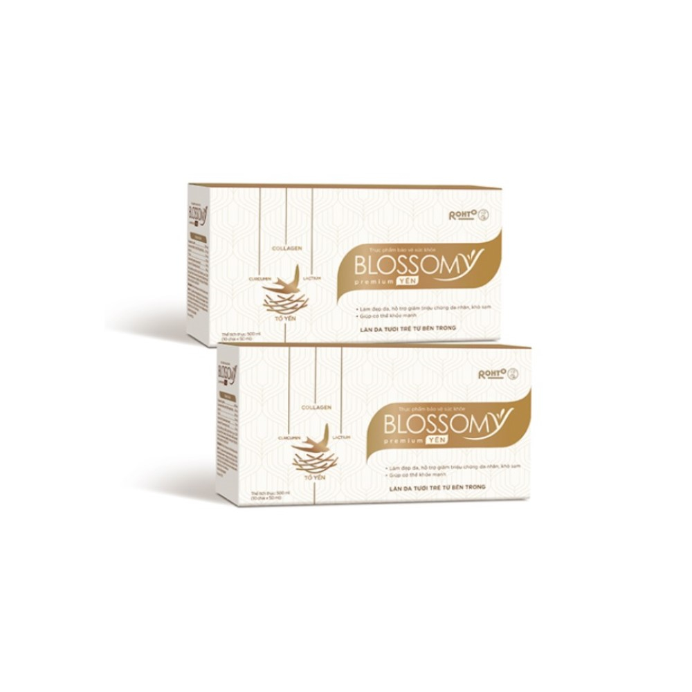 VB Bộ 2 hộp Thực phẩm collagen uống tổ yến Rohto Blossomy Premium hộp 10