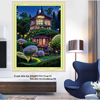 Tranh thêu chữ thập phong cảnh thêu kín 100*55cm E102 E103 E104 E95 E96 1403