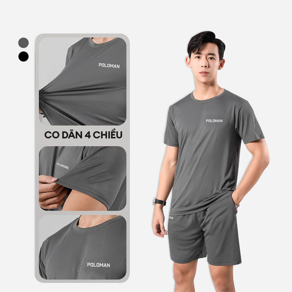 Bộ Thể Thao Nam quần áo tập gym vải thun lạnh thoáng mát co giãn năng động thời trang