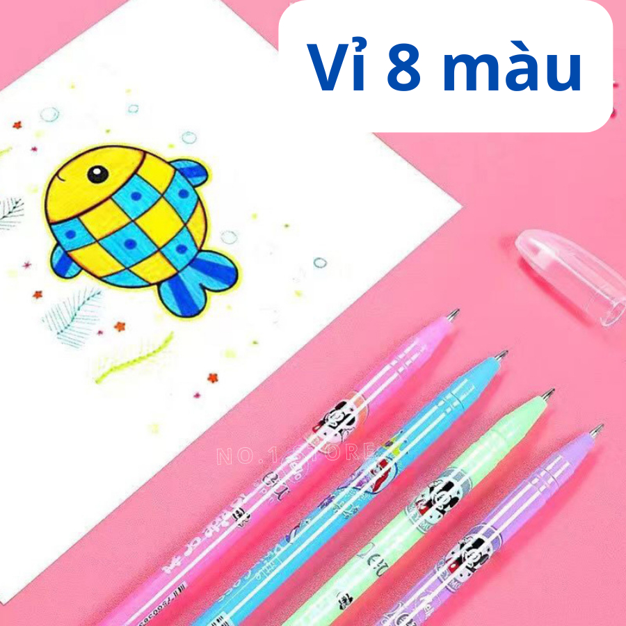 Bộ 8 Cây Bút Gel Nhũ CQ901-8 Chất Liệu An Toàn, Màu Mực Tươi Sáng - Học Sinh Store