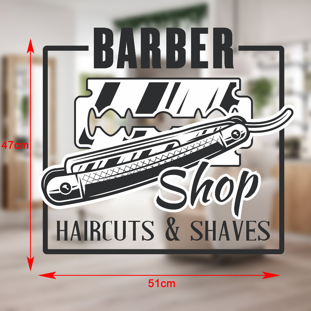 Mẫu Logo Dùng Cho Tiệm Tóc Nam - Sticker Dán Kính, Dán Tường Cho Barber Shop Đậm Chất Nghệ Thuật
